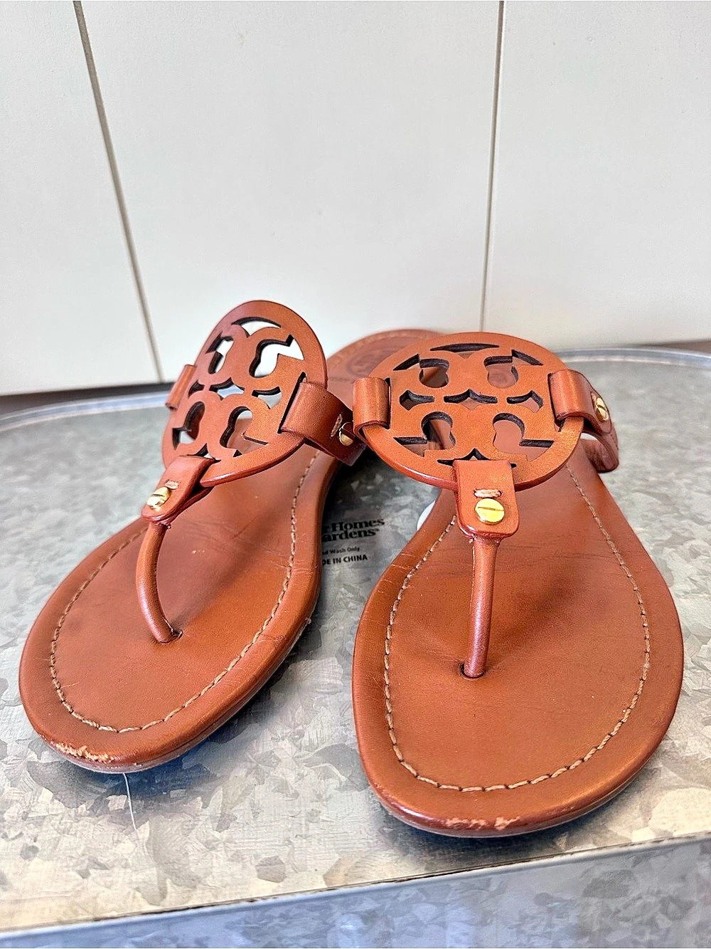 Tory Burch Miller Leather Sandal Brown